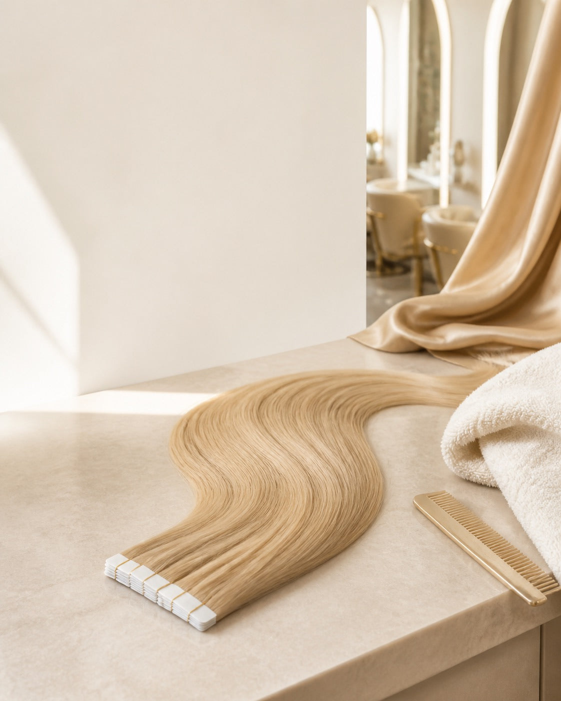 Tape-on extensions — light