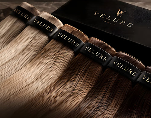 Hand-tied wefts in several shades