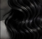 Close study of dark cuticle-aligned Remy hair