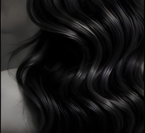 Close study of dark cuticle-aligned Remy hair