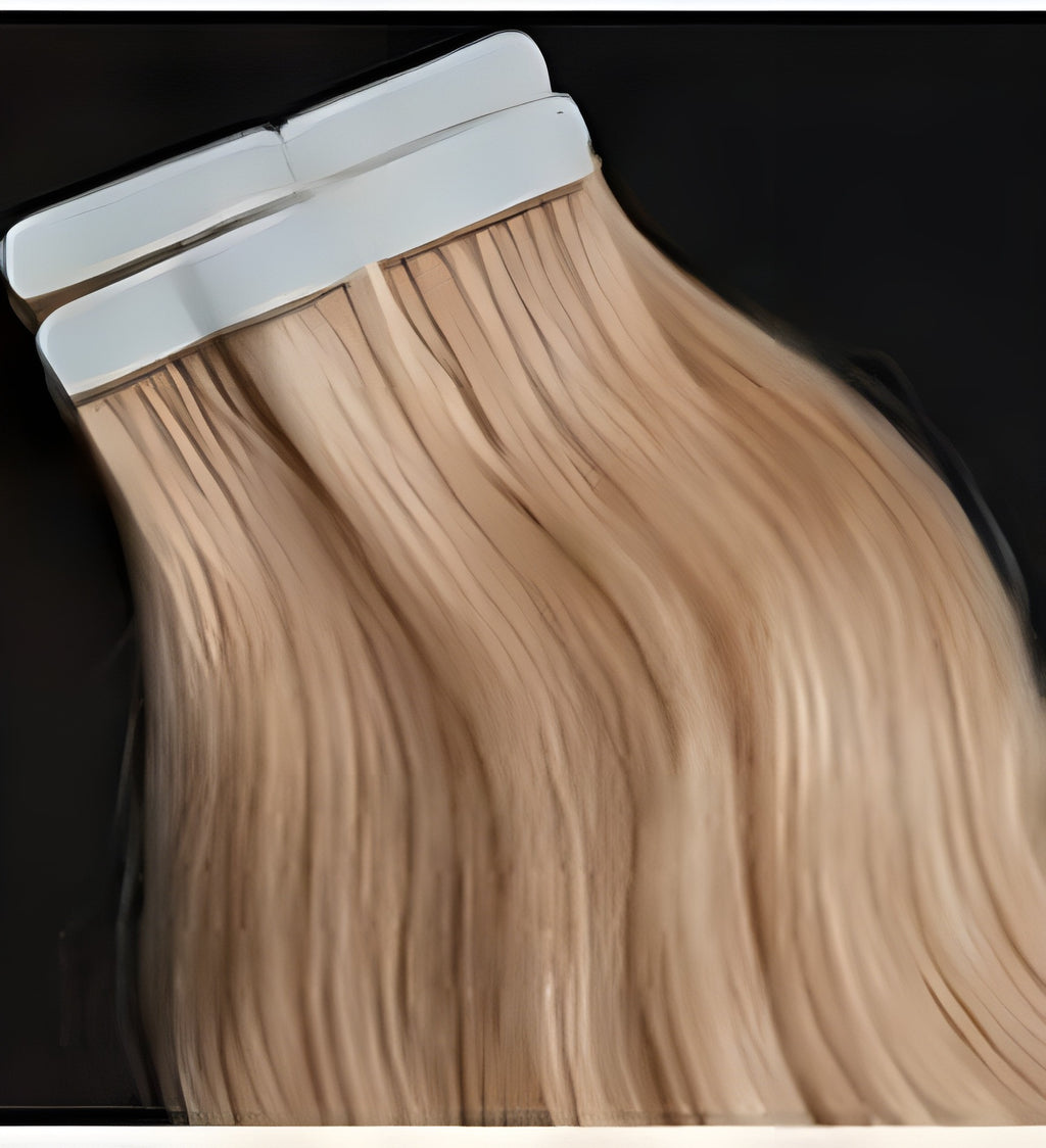 Tape-in wefts laid flat